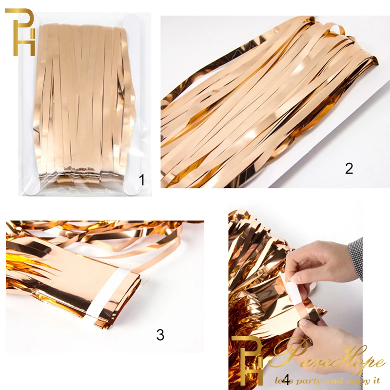 Adult Kids Birthday Party Decoration Backdrop Curtain Gold Happy Birthday Balloon Foil Rain Curtains Party Backdrop Decorations-4