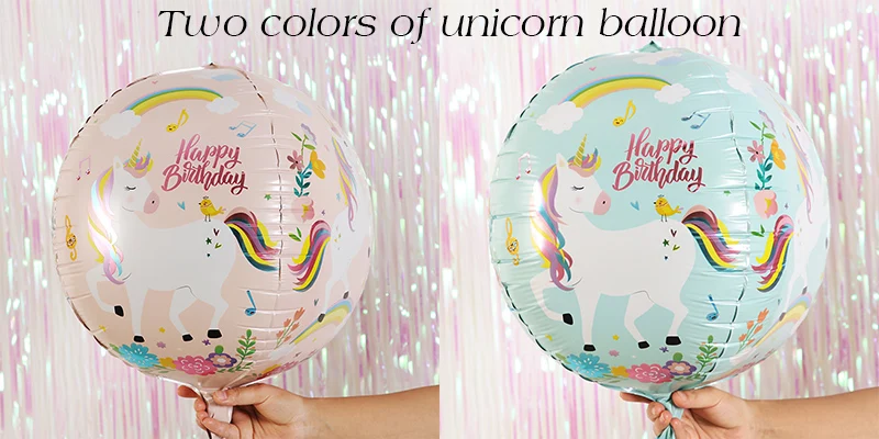 two colors of unicorn balloon