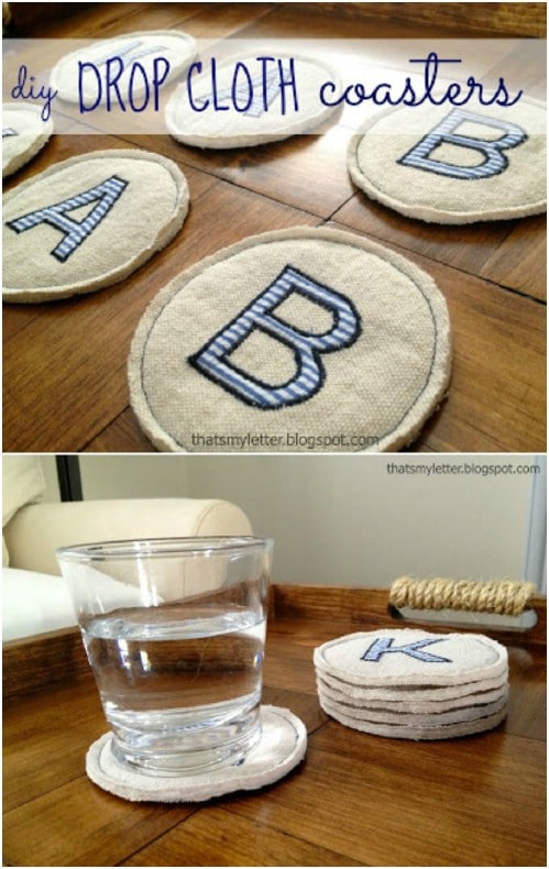 Personalized Drop Cloth Coasters