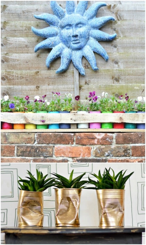 Recycled Tin Can Planters