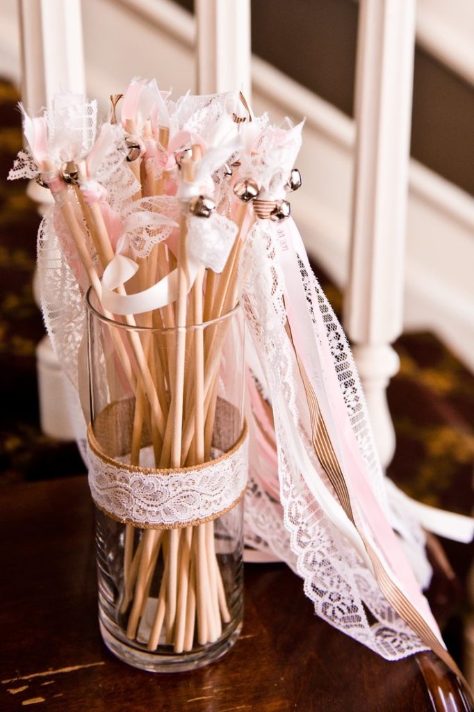 Lace ribbon wands