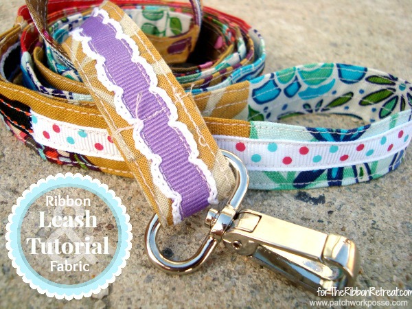 Scrap ribbon dog leash