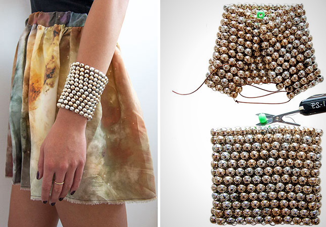 Bead metallic cuff