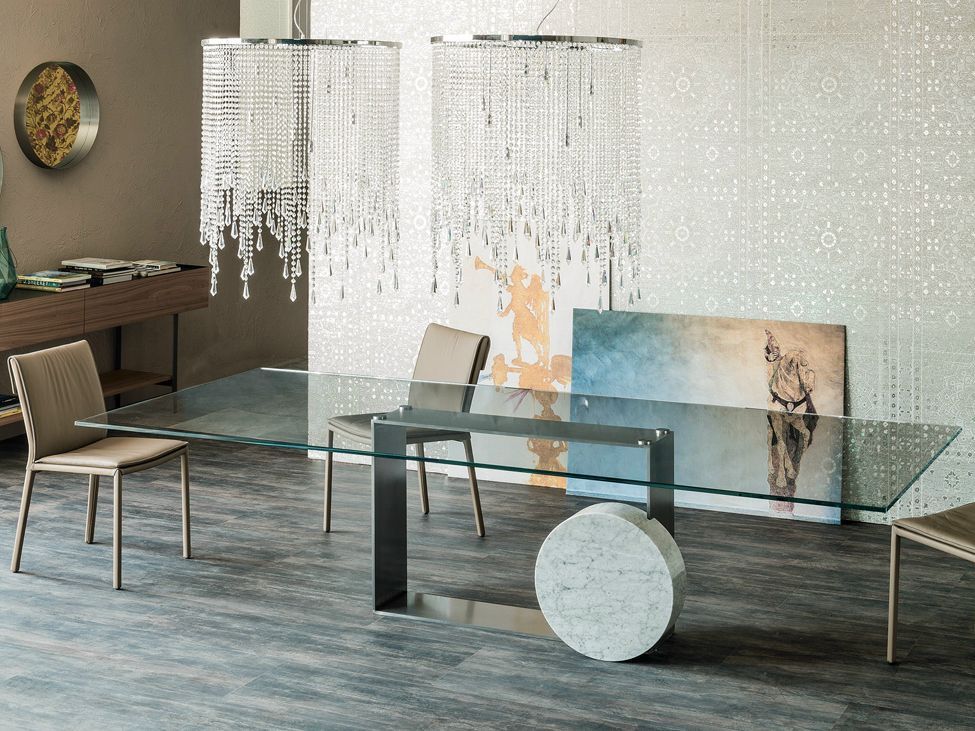 museum rectangular cattelan italia glass table