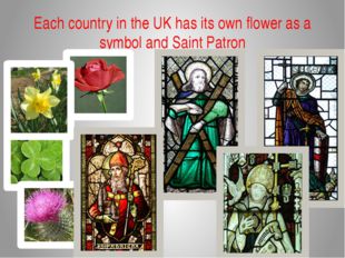 Each country in the UK has its own flower as a symbol and Saint Patron 