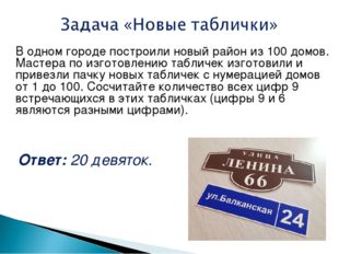 В одном городе построили новый район из 100 домов. Мастера по изготовлению та