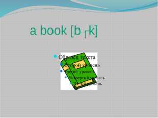 a book [bʊk] 