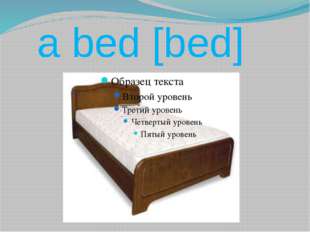 a bed [bed] 