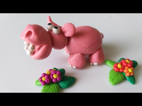 🌴 Лепим Бегемота  из пластилина (Modelling Clay Hippo)