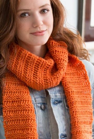 Free Knitting Pattern Beginner Garter Drop-Stitch Scarf