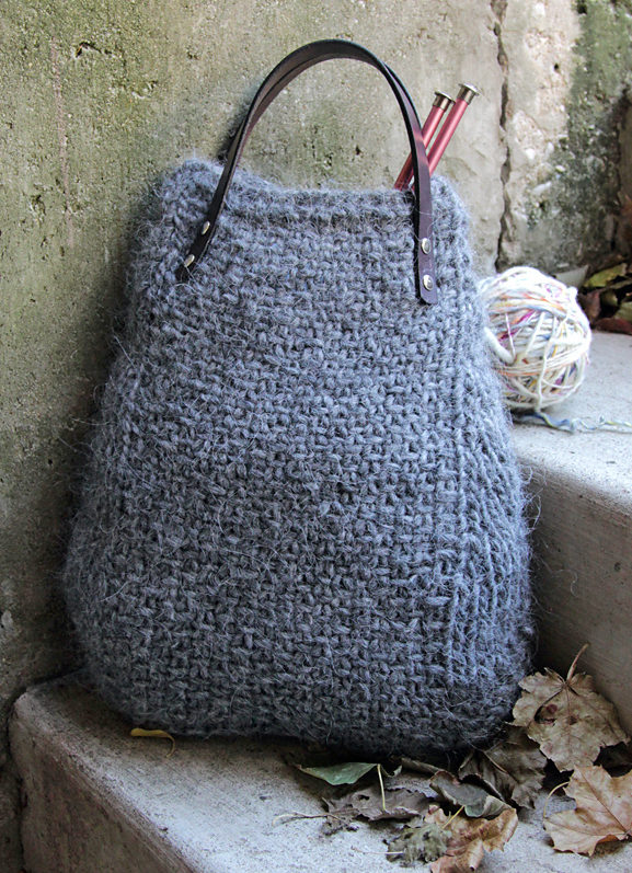 Free Knitting Pattern for 4 Row Repeat Lopi Tote