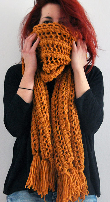 Free Knitting Pattern of One Row Repeat Panda Scarf