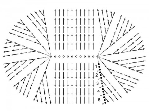 схема вязания подошвы пинеток