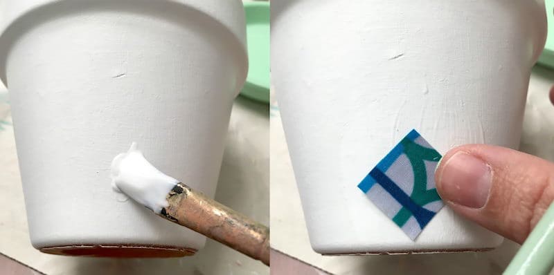 DIY Flower Pot Decoration applying Mod Podge