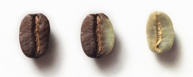 Кофейные зерна разной степени обжарки