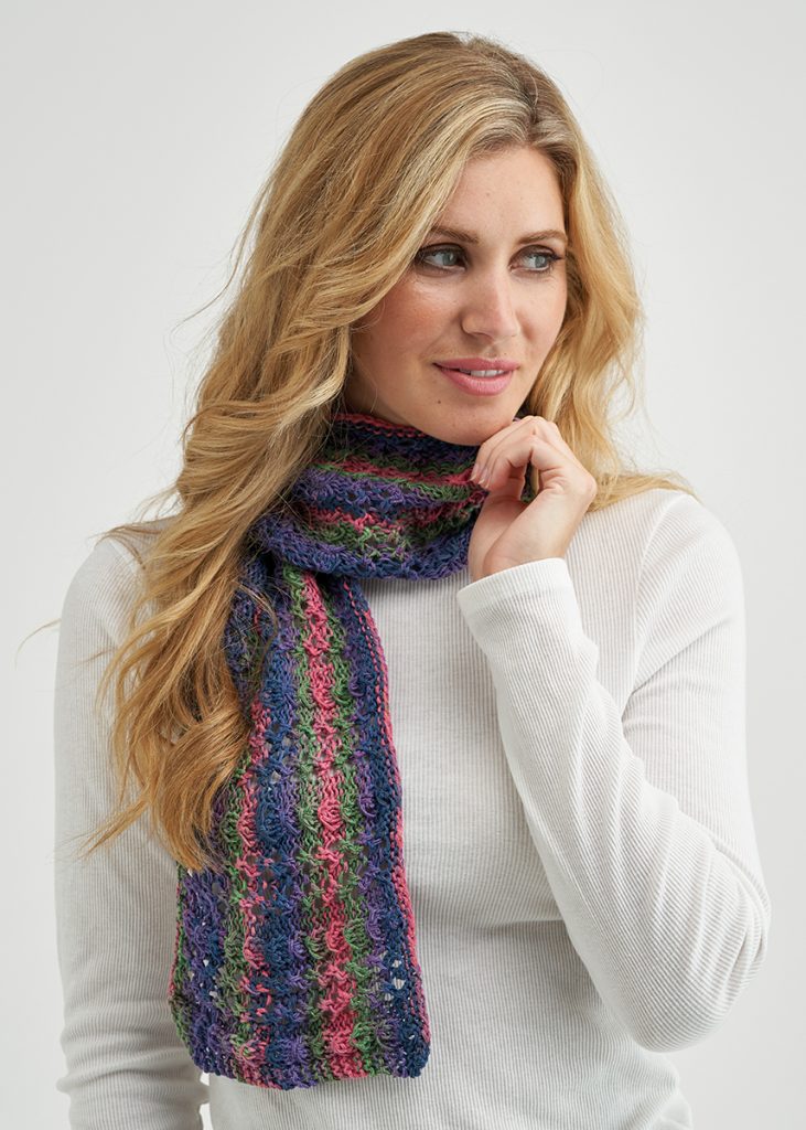 Free Knit Pattern for a Fantasy Stitch Shawl Scarf