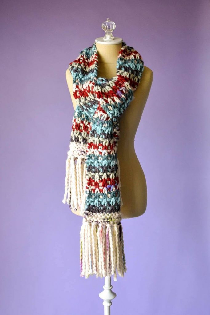 Free Knitting Pattern for a Kaleidoscope Scarf